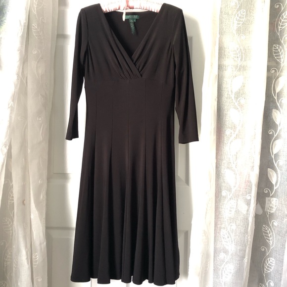 Lauren Ralph Lauren black swing dress women size 6 - Picture 3 of 12